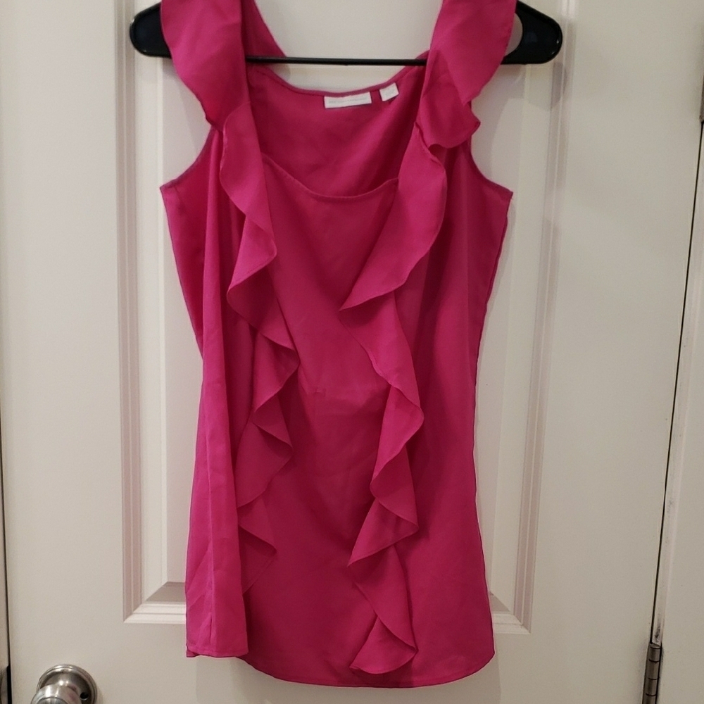 Elegant Pink Ruffle Blouse